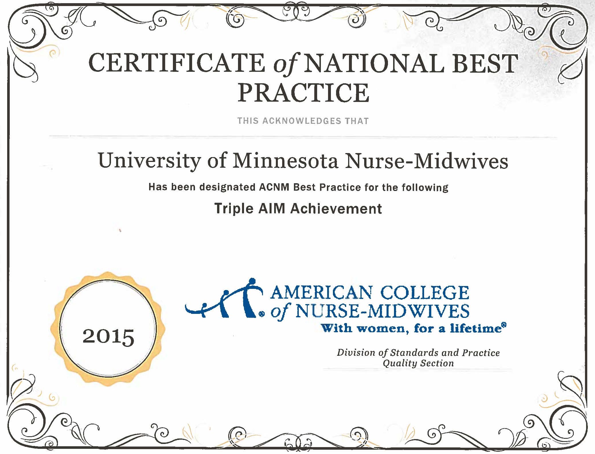 certified nurse midwife certificate