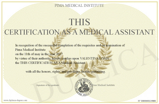 medical assistant certificate